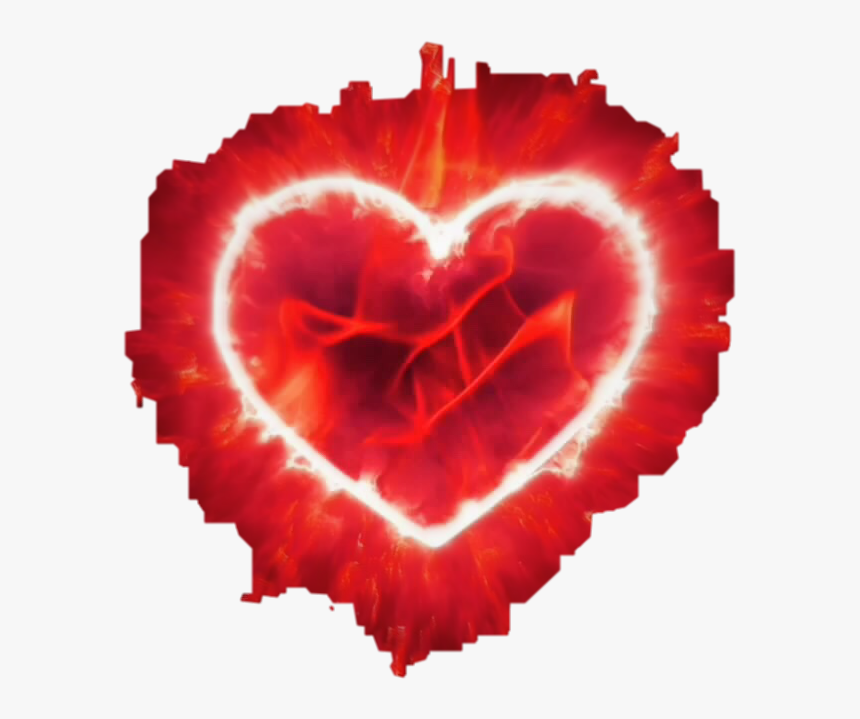 #heary #red #fireheart #lazers #freetoedit - Corazon Fuerte Y Feliz, HD Png Download