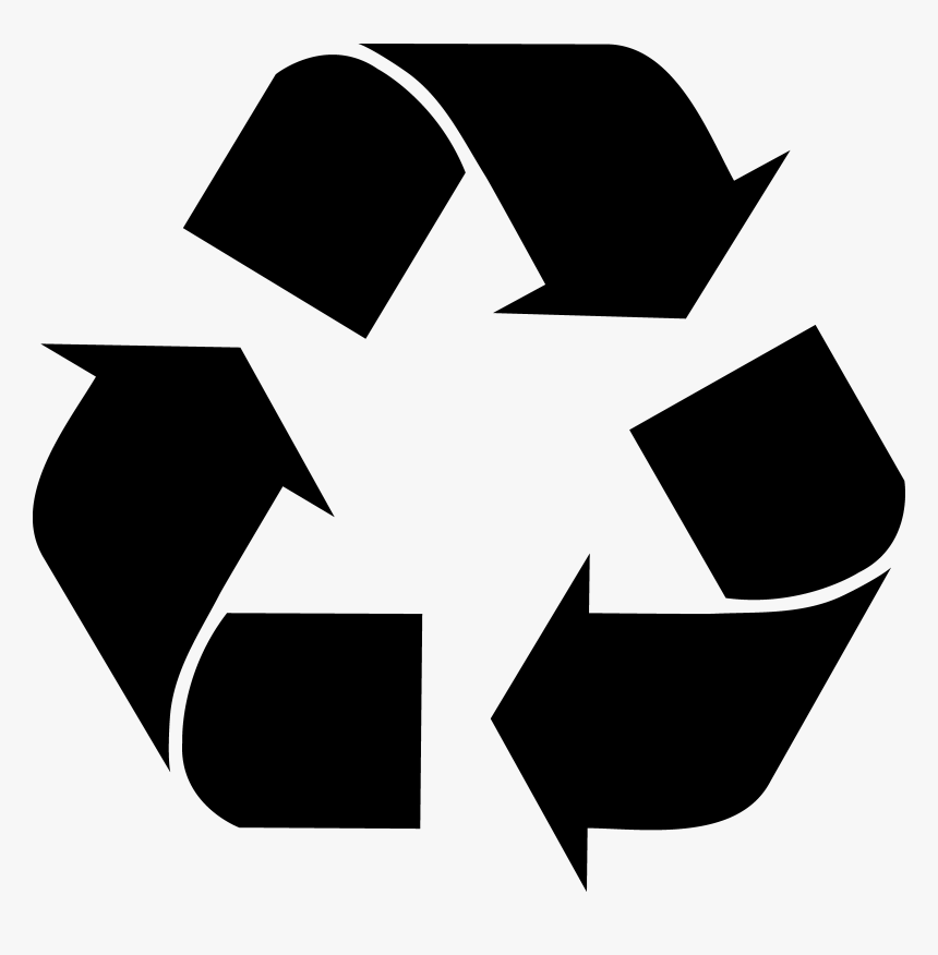 Black Recycle Sign Silhouette , Png Download - Recycle Symbol, Transparent Png