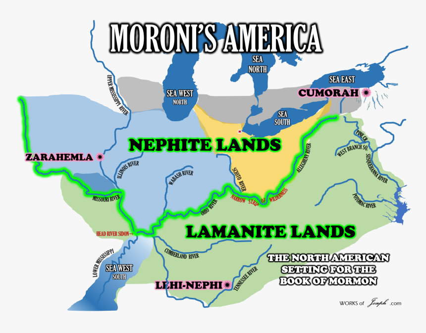 Book Of Mormon Map Of America, HD Png Download