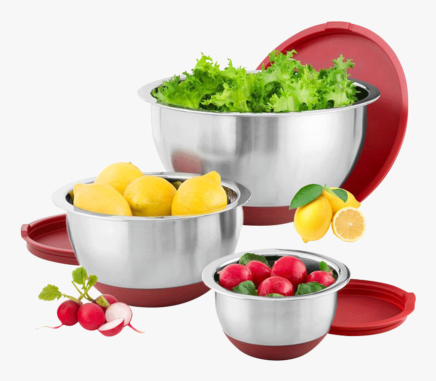 Metal Mixing Bowl Set With Lids, HD Png Download
