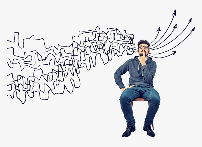 Hispanic Man Thinking Out Loud How To Target Hispanics - Sitting, HD Png Download