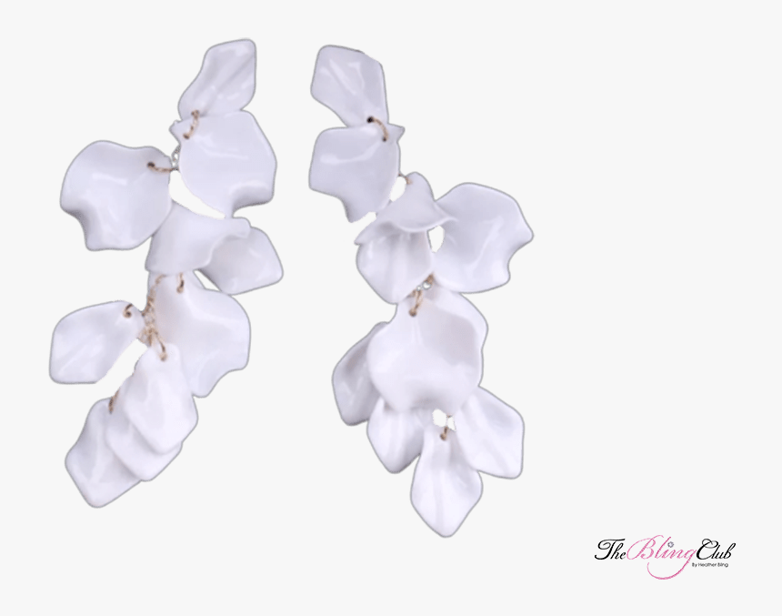 The Bling Club White Rose Petal Dangle Earrings - Orchid, HD Png Download