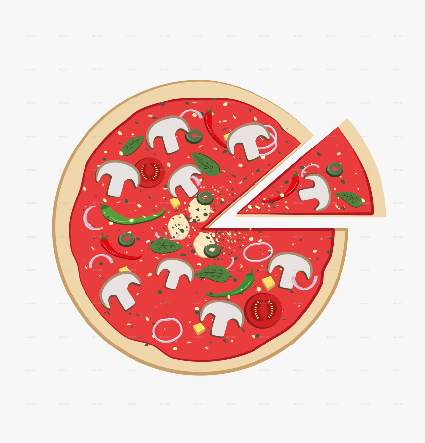 Pizza 5 Cartoon- - Cartoon, HD Png Download