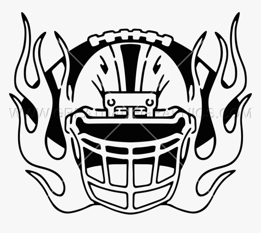 Football With Flames Drawing, HD Png Download