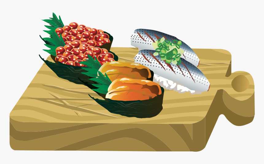 Sushi On A Board - Food, HD Png Download