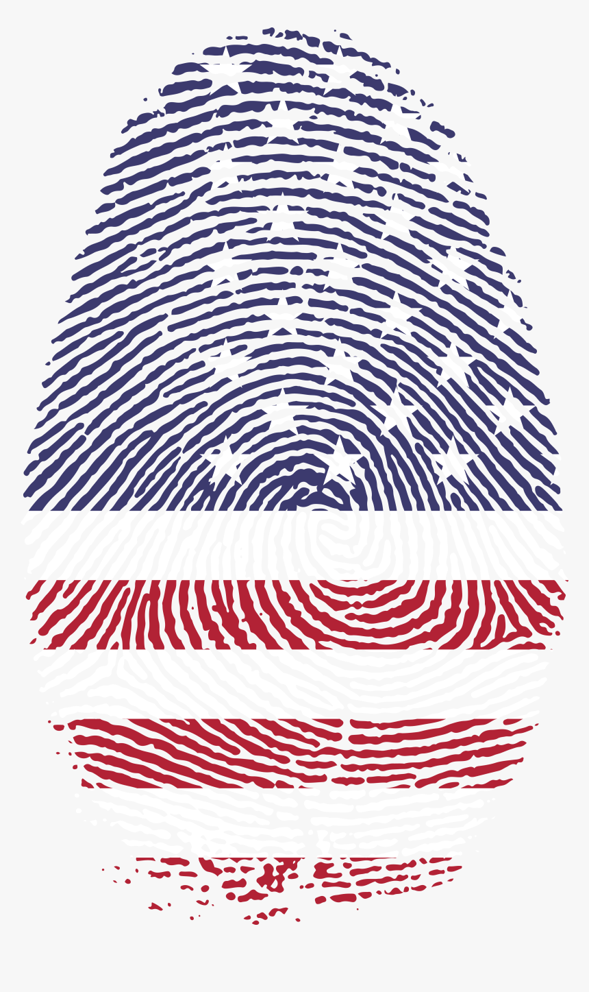 Free Clipart Of An American Patterned Finger Print - Transparent Background Fingerprint Png, Png Download