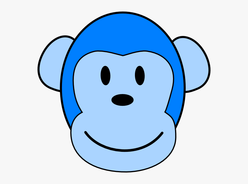 Very Blue Monkey Svg Clip Arts - Monkey Clip Art, HD Png Download