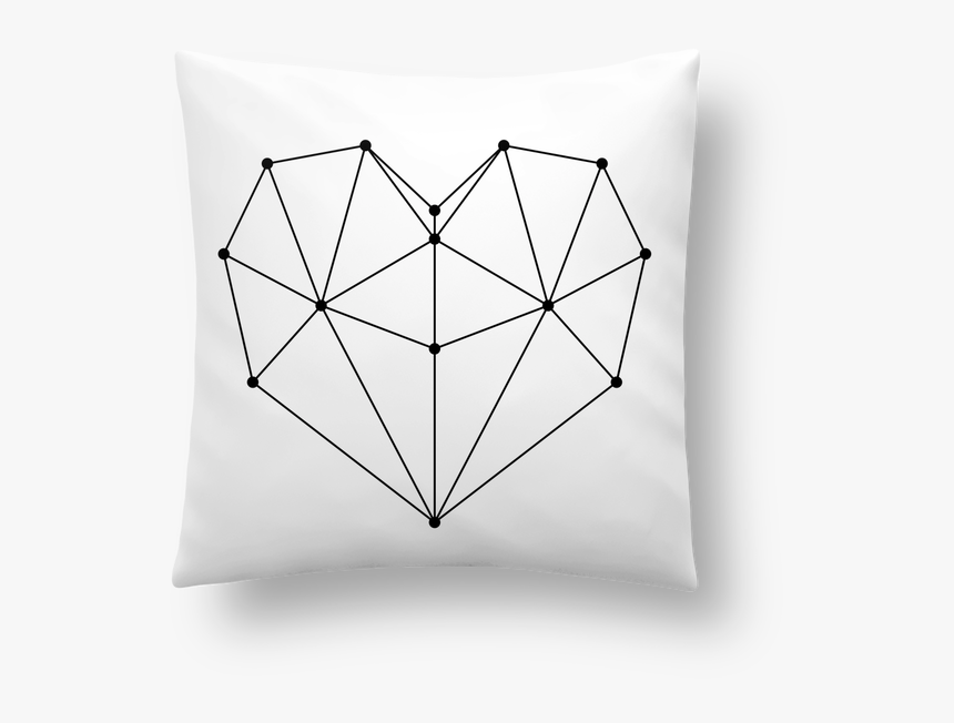 Coussin Synthétique Doux 41 X 41 Cm Geometric Heart - Cushion, HD Png Download