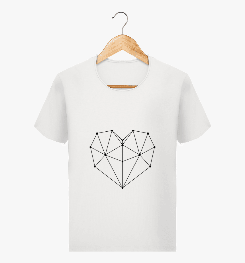 T Shirt Homme Stanley Imagines Vintage Geometric Heart - My English Is Bad But My Kiss, HD Png Download