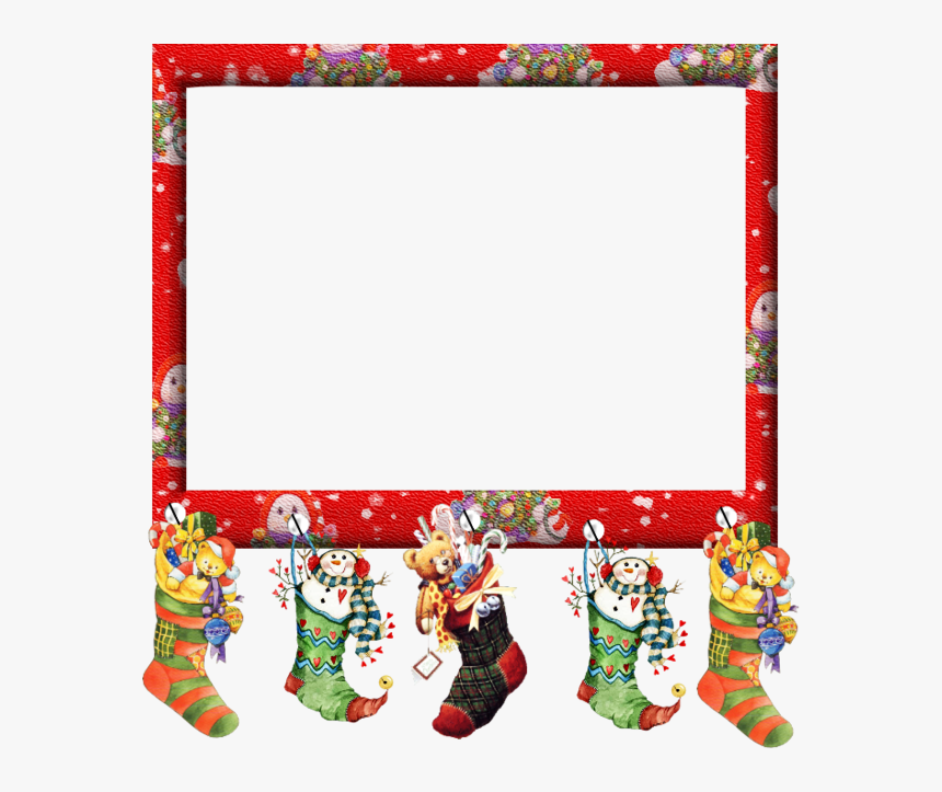 Cadre De Noel En Tube Clipart Santa Claus Christmas - Cute Christmas Frames Clipart, HD Png Download