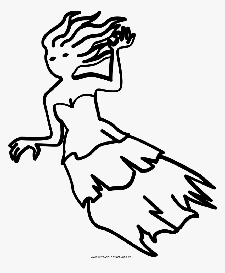 Banshee Coloring Page - Line Art, HD Png Download