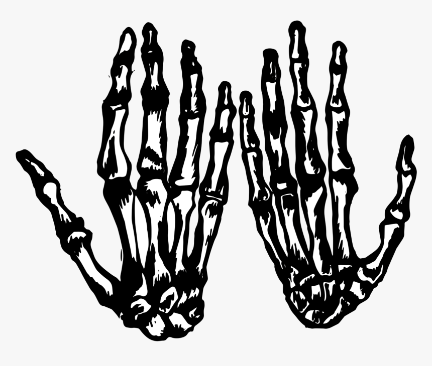Skeleton Hands Black Png, Transparent Png