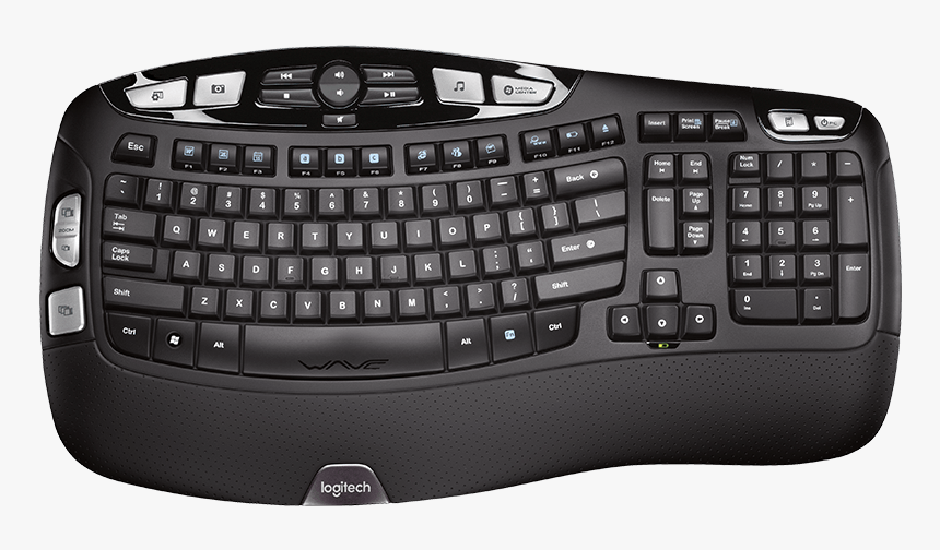 Wireless Keyboard K350 - Logitech Wave Keyboard, HD Png Download