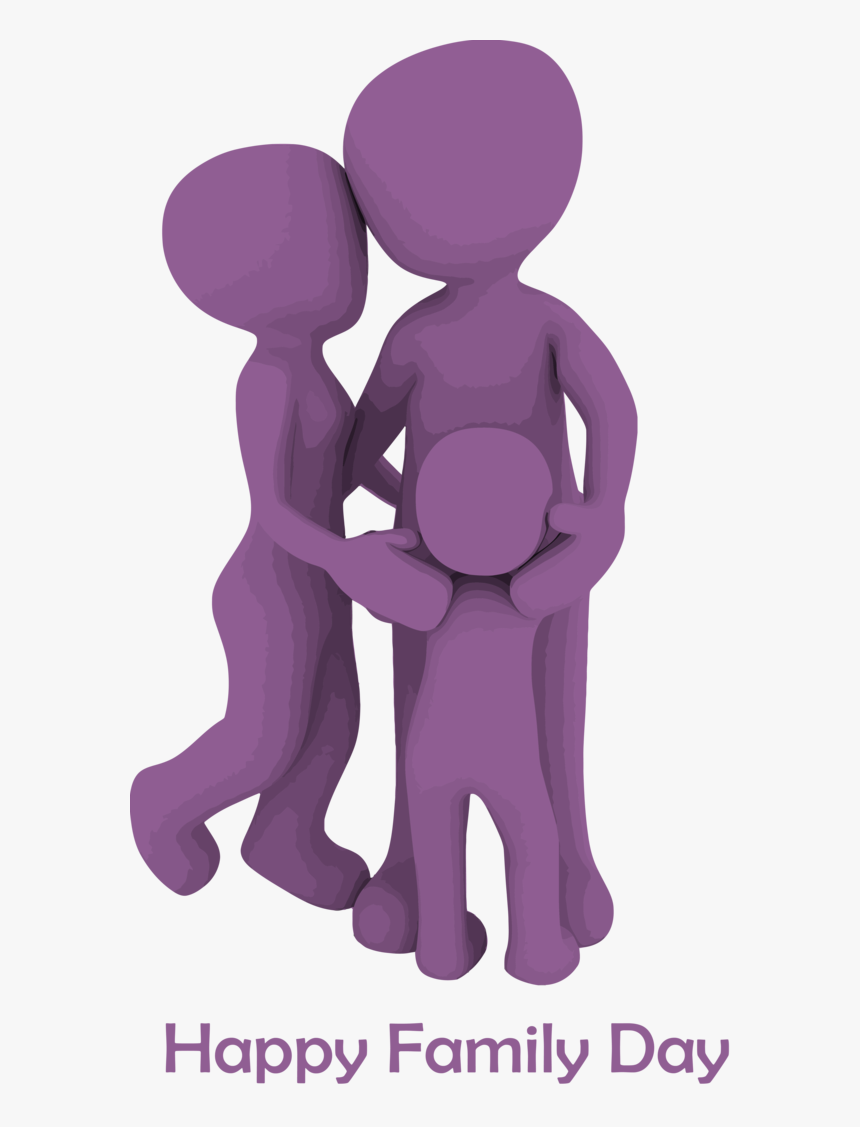 Transparent Family Day Cartoon Purple Violet For Happy - Portable Network Graphics, HD Png Download