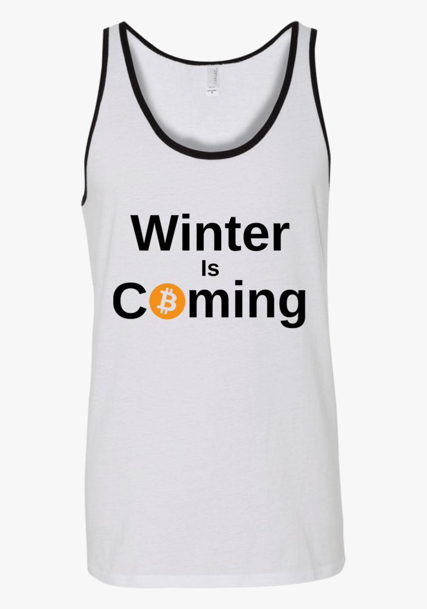 A Bitcoin Tank Top With Black Trim - Active Tank, HD Png Download