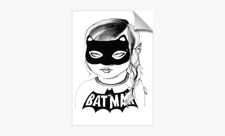 Cat Girl - Bat Girl Print, HD Png Download