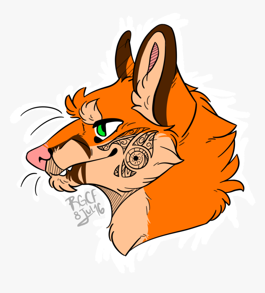 Fox Wuth Face Tatoo - Cartoon, HD Png Download