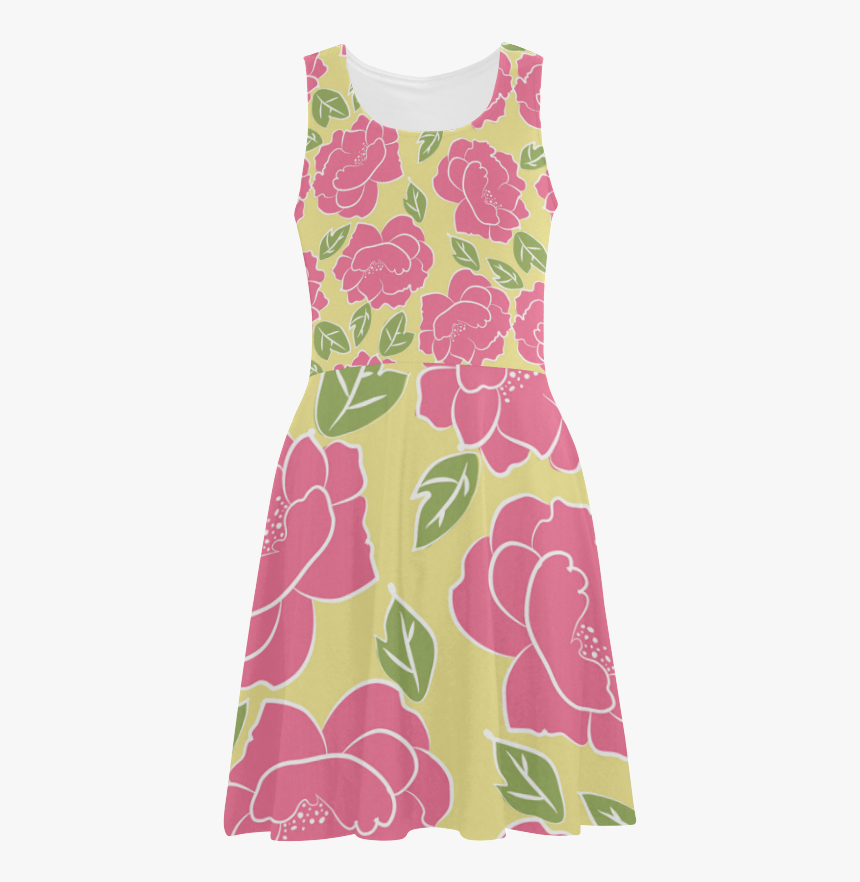 Shabby Chic Pink Roses Atalanta Sundress - Pattern, HD Png Download