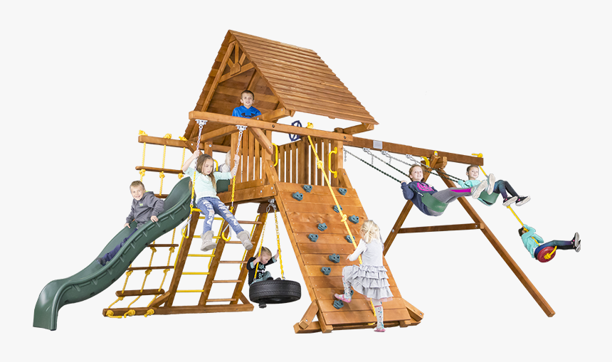 Carnival Castle Pkg Ii With Wood Roof 32b Swingset - Playground Slide, HD Png Download