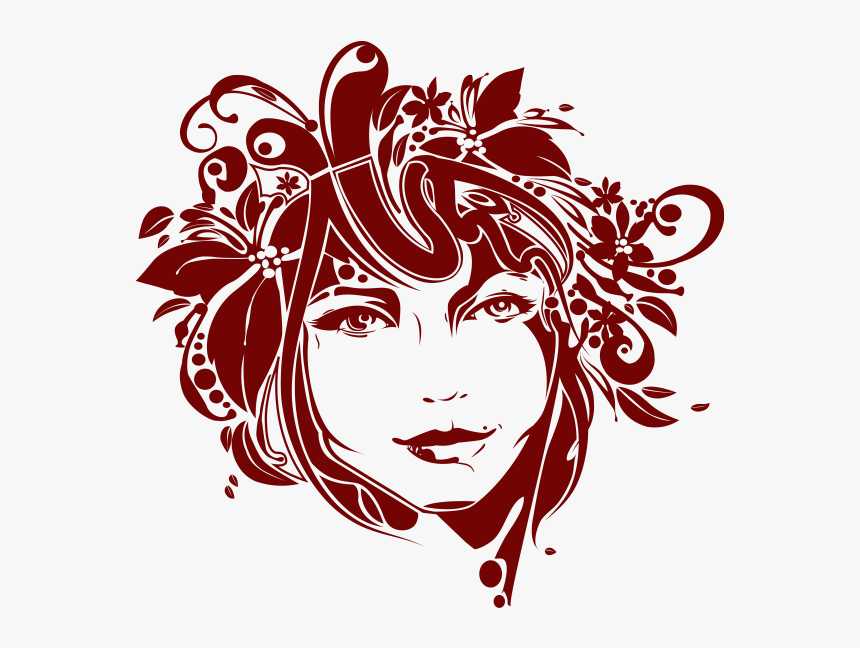 Девушка, Лицо, Цветы, Люди, Girl, Face, Flowers, People, - Flower Hair Vector Illustration, HD Png Download