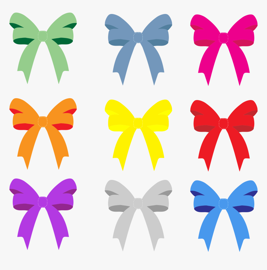 Colorful Bows Collection - Ribbons Clipart, HD Png Download