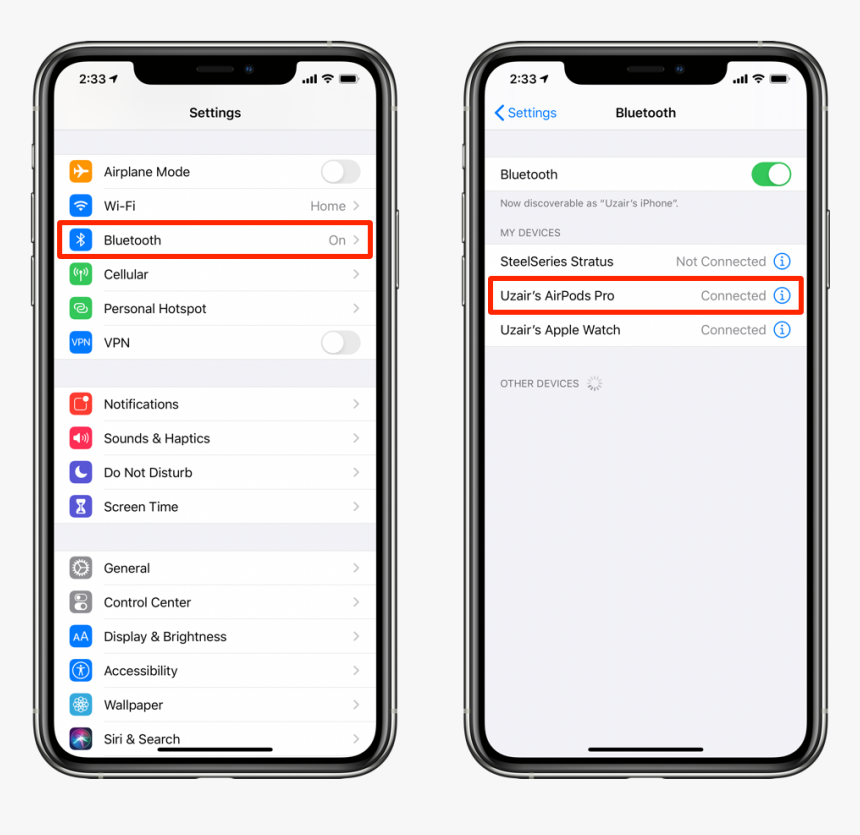 Rename Airpods By Going To Settings Then Tap On Bluetooth - Divvy Card, HD Png Download