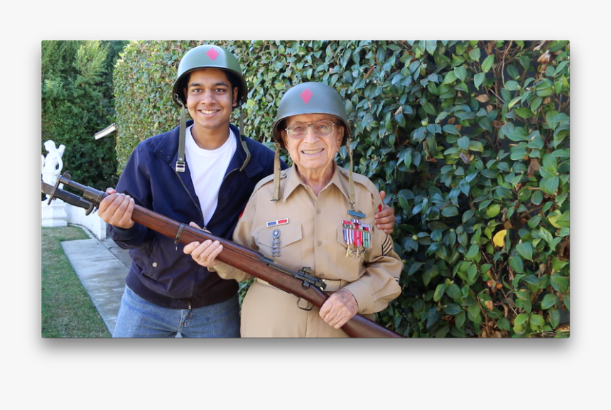 Rishi Sharma And “bazooka” Joe Pietroforte - Marine Helmet Ww2 Transparent, HD Png Download