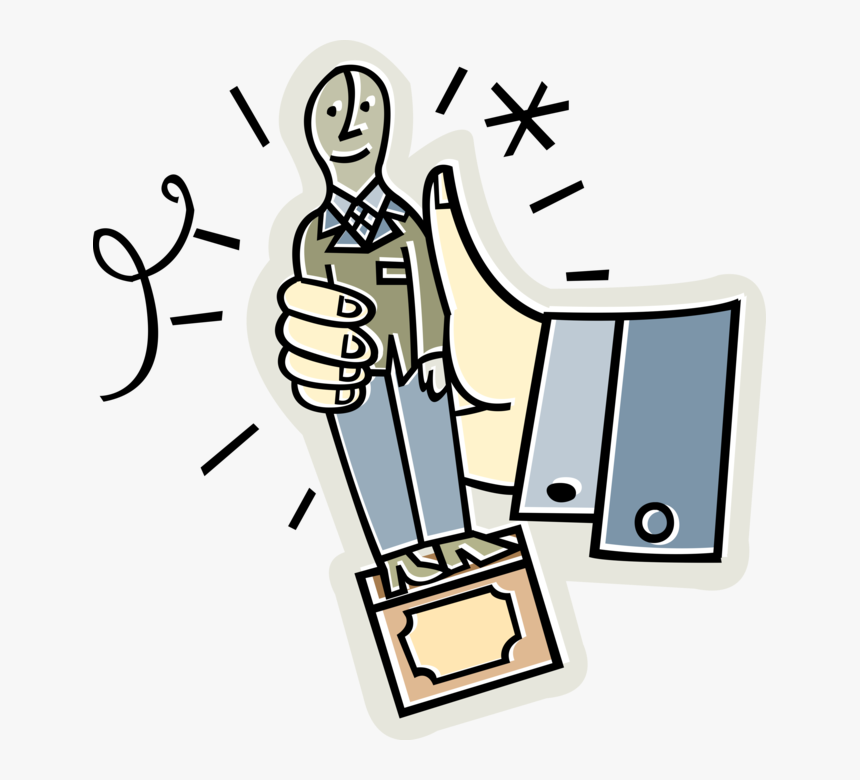 Vector Illustration Of Hand Holds Business Award Trophy, HD Png Download