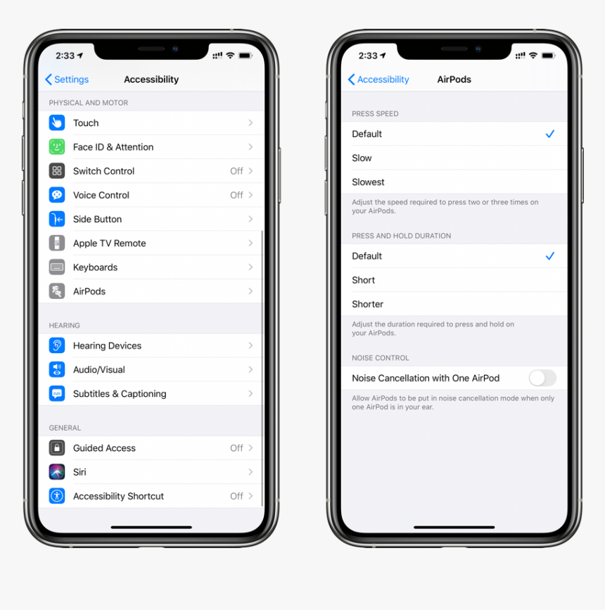 Access Airpods Pro Hidden Menu In Ios / Ipados - Ios 13.1 3 For Iphone 6, HD Png Download