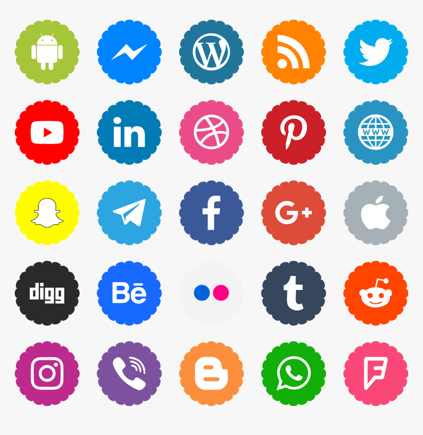 Social Media Icons Hd Png, Transparent Png