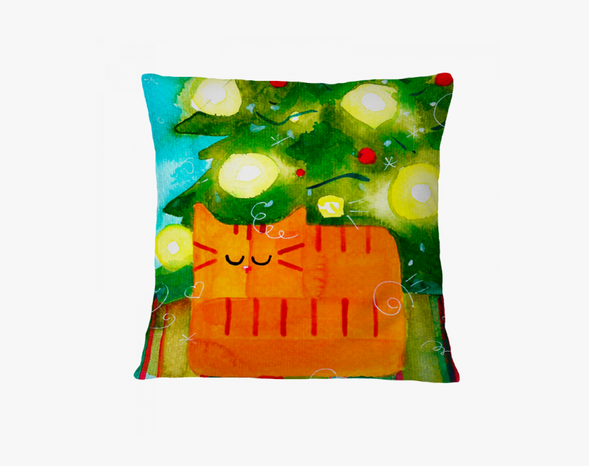 Almofada Gato Cochilo De Natal - Cushion, HD Png Download
