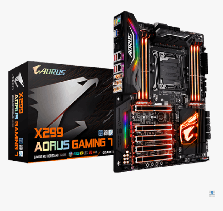 Mainboard Gigabyte Aorus X299-gaming 7, Lga2066, Doble - Motherboard Rgb, HD Png Download
