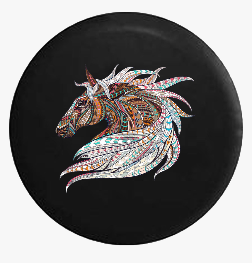 Geometric Design Horse Mane Rv Camper Spare Tire Cover-35 - Bohemian Shirt Design, HD Png Download