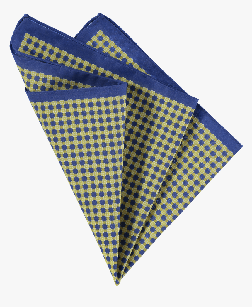 Blue Geometric Patterned Pocket Square - Maio Victhy Xadrez Rosa, HD Png Download