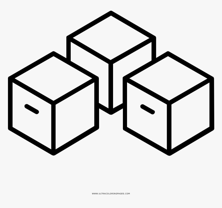 Boxes Coloring Page - Block Chain Vector Png, Transparent Png