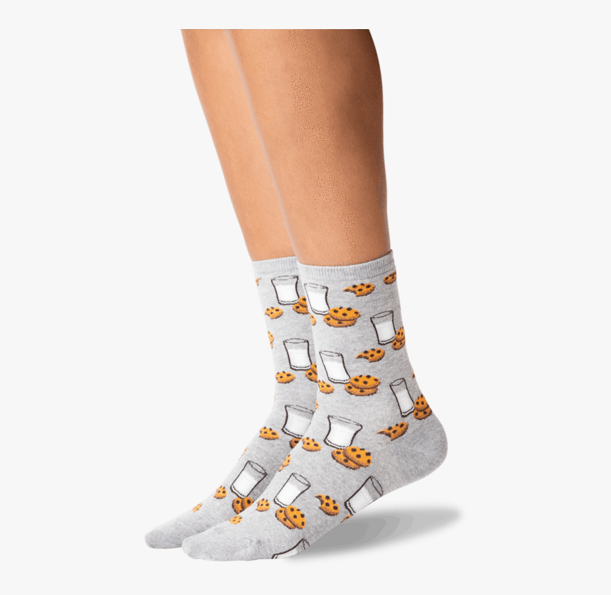 Women S Milk And Cookies Socks In Sweatshirt Gray Front - Sock, HD Png Download