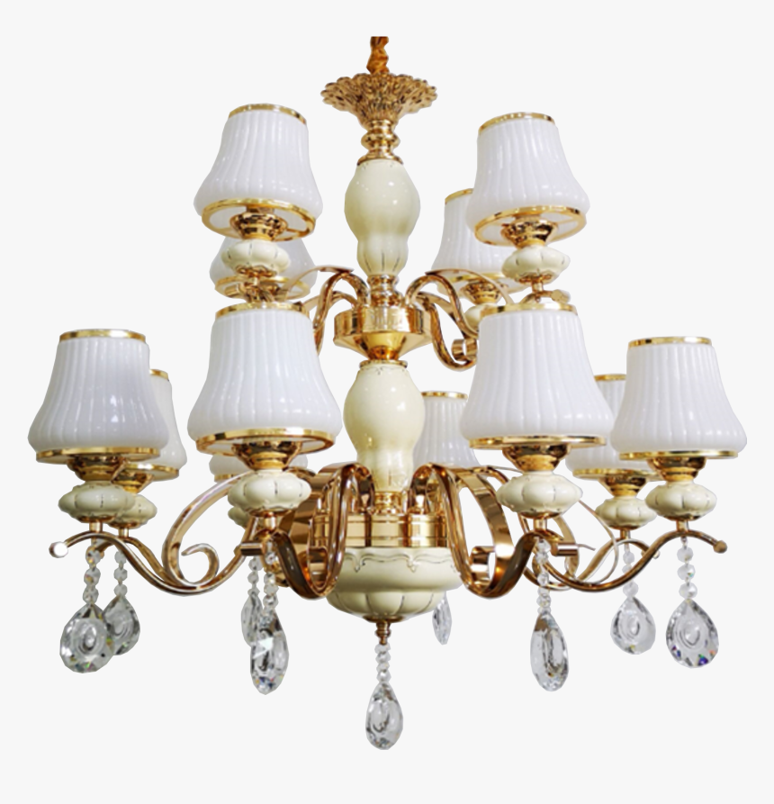 Isabelle 12 Light,french Gold Vintage Style, Ivory - Chandelier, HD Png Download