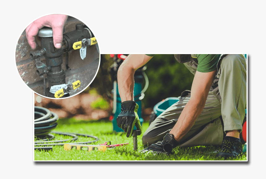 Hand Over A Lawn Irrigation Shut Off Valve, Overlayed - Irrigation Sprinkler, HD Png Download