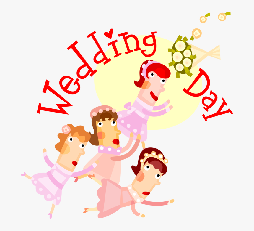 Vector Illustration Of Wedding Day Bridesmaids Scramble - Bridesmaid Clip Art, HD Png Download