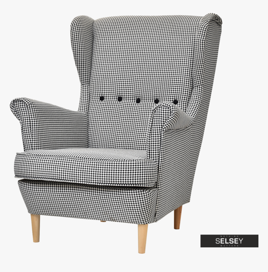 Mallmon Armchair With Houndstooth Pattern Ikea Sessel Braun Leder Hd Png Download Transparent Png Image Pngitem