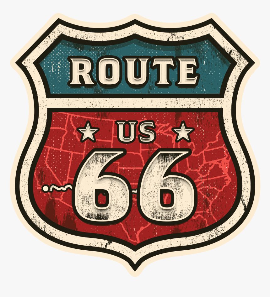 Route 66 Map Of Route 
 Class Lazyload Lazyload Mirage - Route 66 Logo Classic, HD Png Download