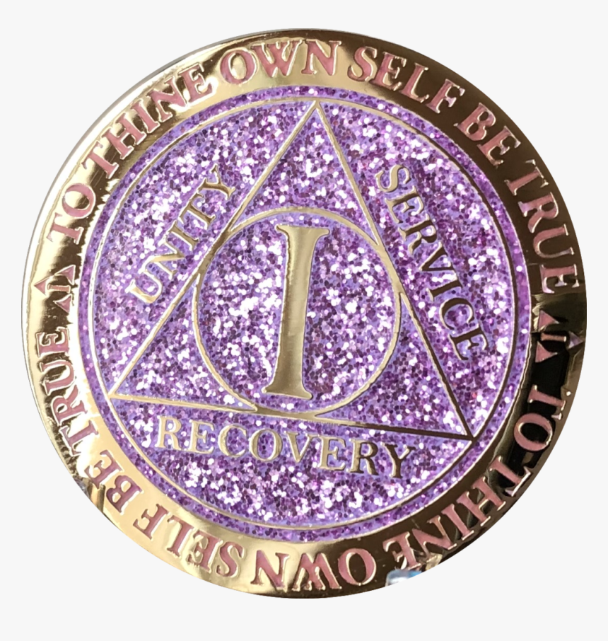 1 Year Aa Medallion Reflex Glitter Lavender Purple - Circle, HD Png Download