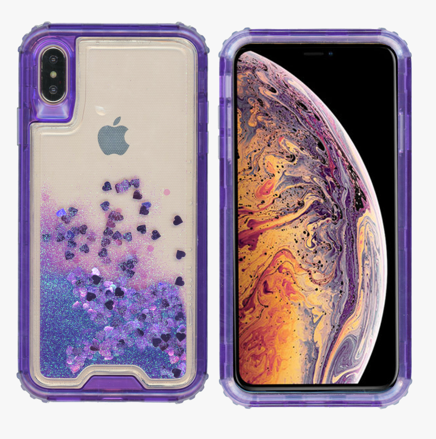 Iphone Xs Max Mm Water Glitter Hybrid Purple, HD Png Download