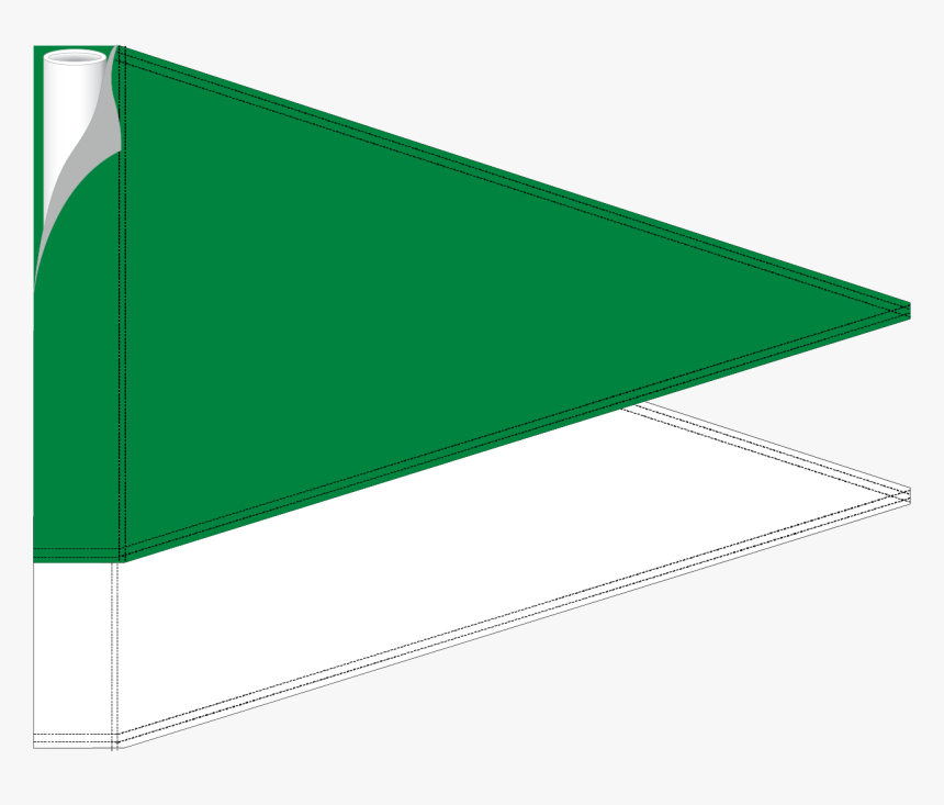 Double Pennant Putting Flag Green & White 
 Title Double, HD Png Download