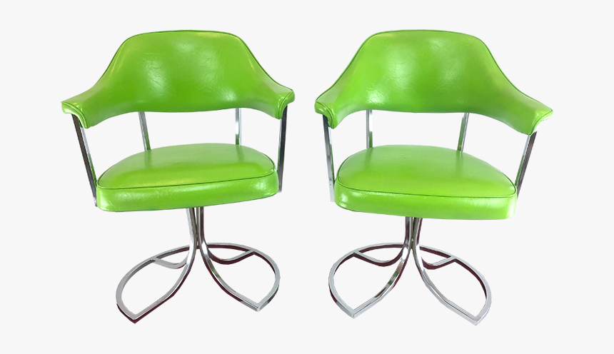 Pair Of Lime Green Vintage Swivel Chairs - Office Chair, HD Png Download