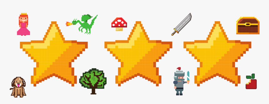 Star Pixelated, HD Png Download