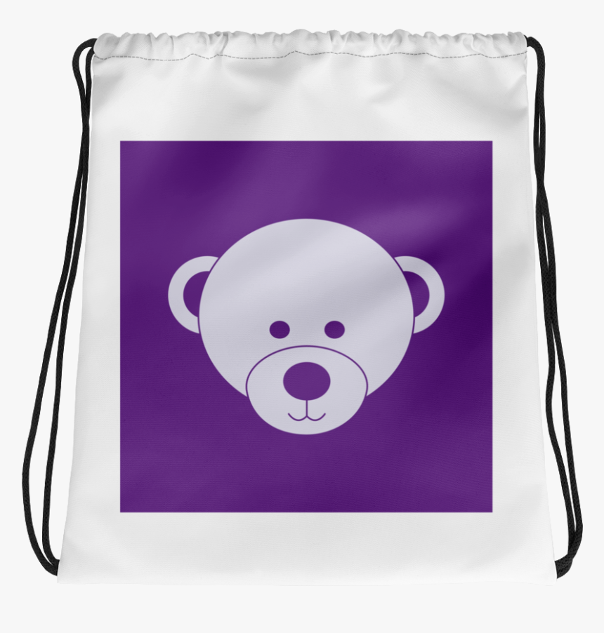 Purple And White Drawstring Bag - Handbag, HD Png Download