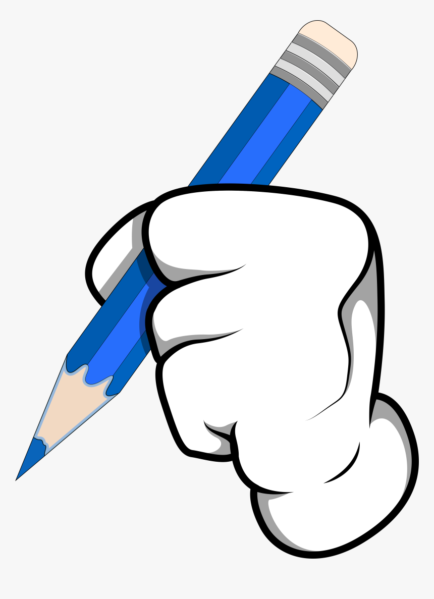 Content Vector Png - Cartoon Hand With Pencil, Transparent Png