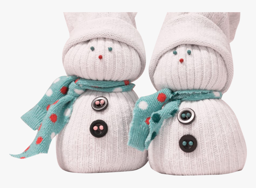 Snowman-knitted - Sock Snowman Craft, HD Png Download