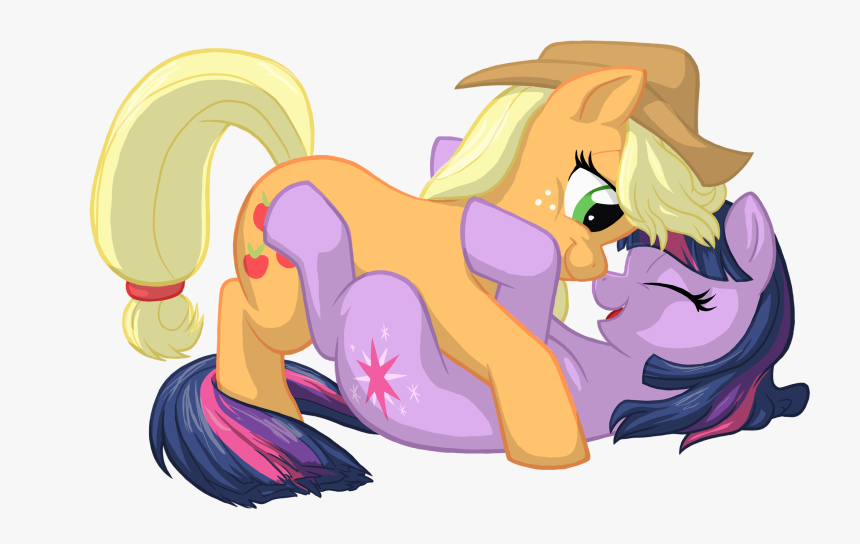 Twilight Sparkle Pony Rarity Cartoon Mammal Vertebrate - My Little Pony Twilight And Applejack, HD Png Download
